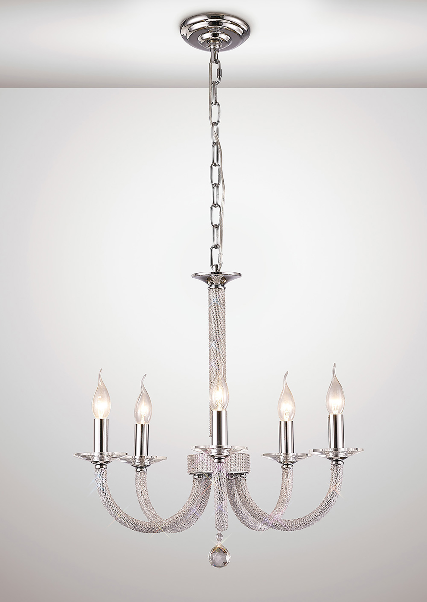 Elena Polished Chrome Crystal Ceiling Lights Diyas Multi Arm Crystal Fittings Elena Polished Chrome Crystal Ceiling Lights Diyas Multi Arm Crystal Fittings